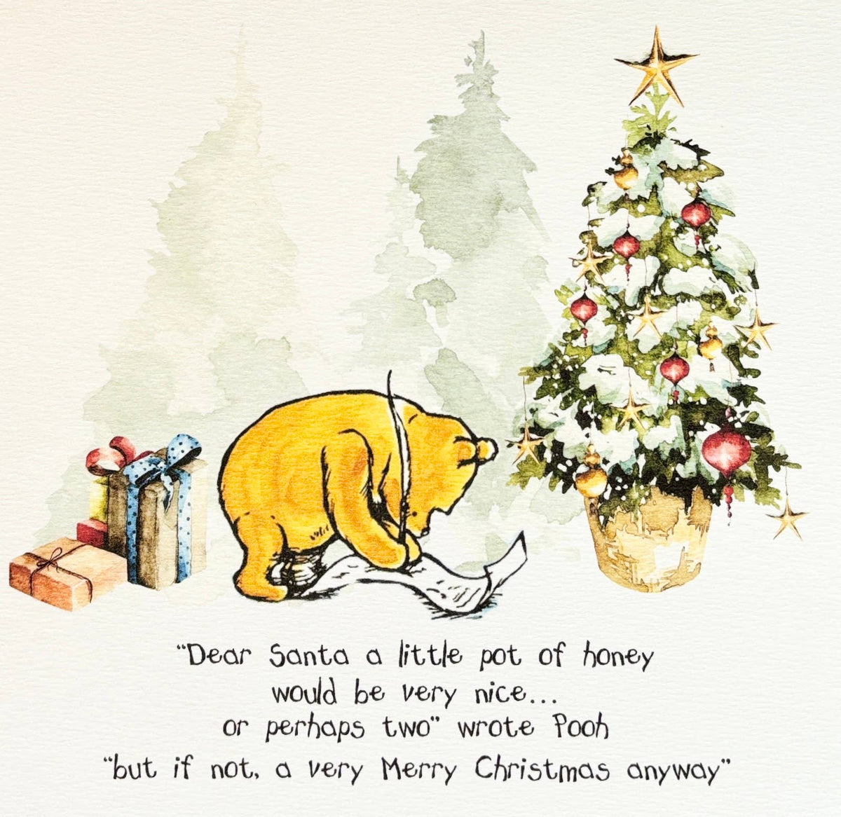 Winnie the Pooh Christmas Holiday Card