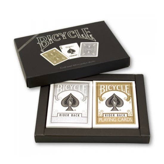 Bicycle Prestige Line Rider Back 2 Deck Set (Gold & Silver)
