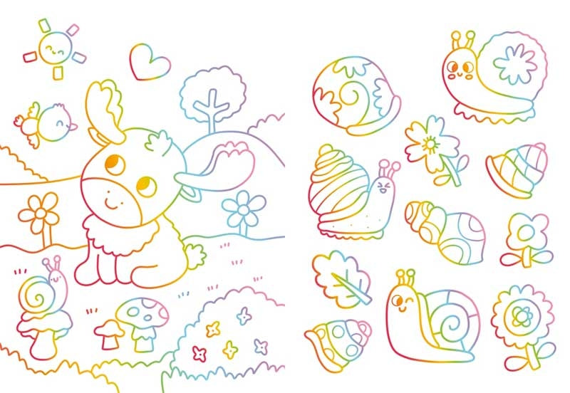 RAINBOW ANIMALS COLOURING